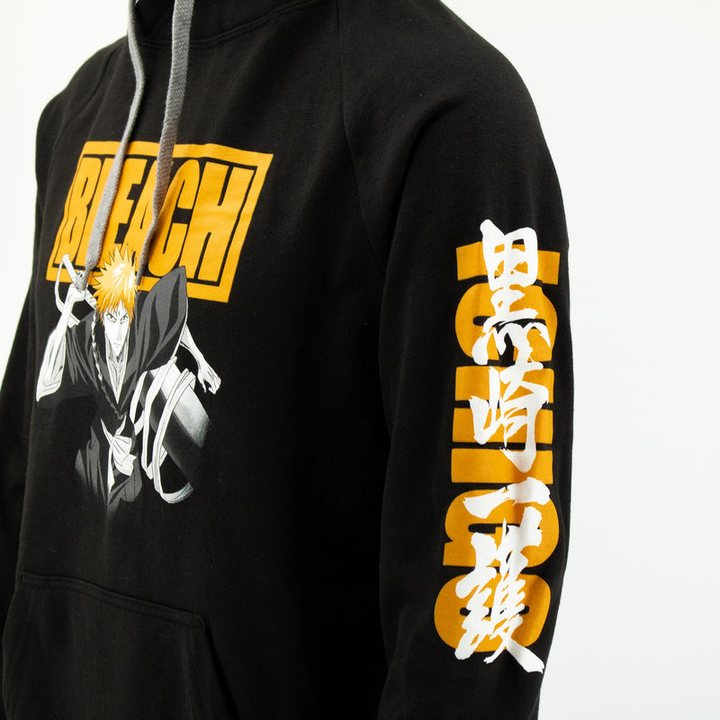 Ripple Junction Bleach Ichigo Portrait and Orange Logo Adult Anime Popover Hoodie