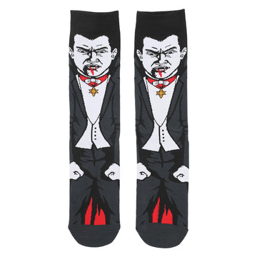 Bioworld Universal Monsters Dracula Men's Black Animigos Crew Socks