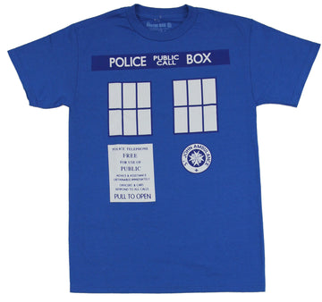 Doctor Who Mens T-Shirt - Classic Callbox Allover Image