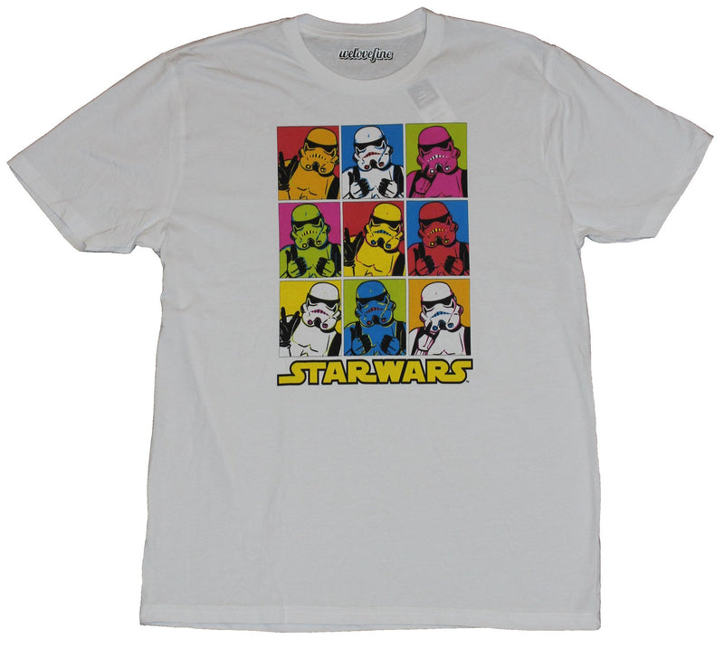 Star Wars Mens T-Shirt  - Multi Colored Neon nine Box Stormtrooper Image