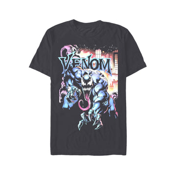 Venom Men T-Shirt, - Pastel City Aflame Under Name