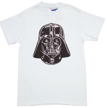 Star Wars Mens T Shirt- Vader Helmet Image on Light Blue