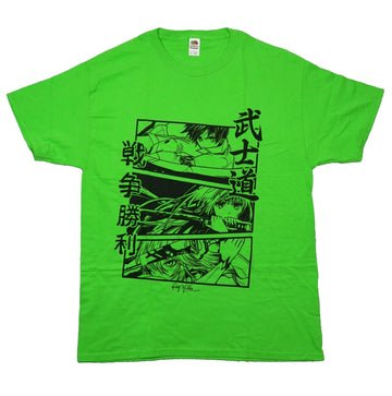 Ring of Fire Mens T-Shirt - 4 Boxed Girl Images Above Kanji