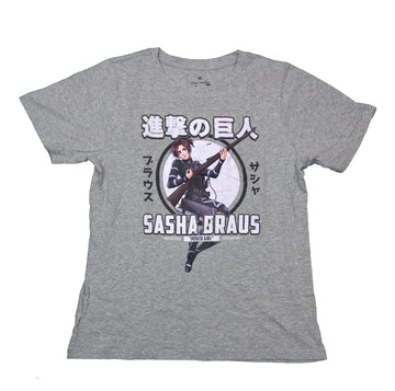 Attack on Titan Mens T-Shirt -Sasha Braus "Potato Girl" Holding Rifle
