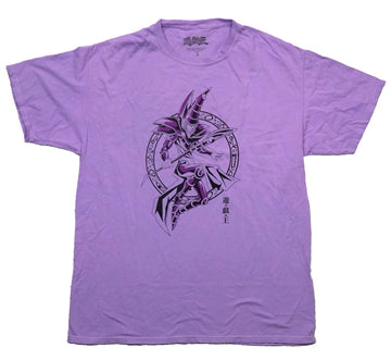 Yu-Gi-Oh Mens T-Shirt - Purple, Black Image of Dark Magician In Circle