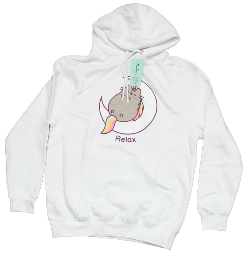 Pusheen Mens Pullover Hoodie - Relax Pusheen in Moon