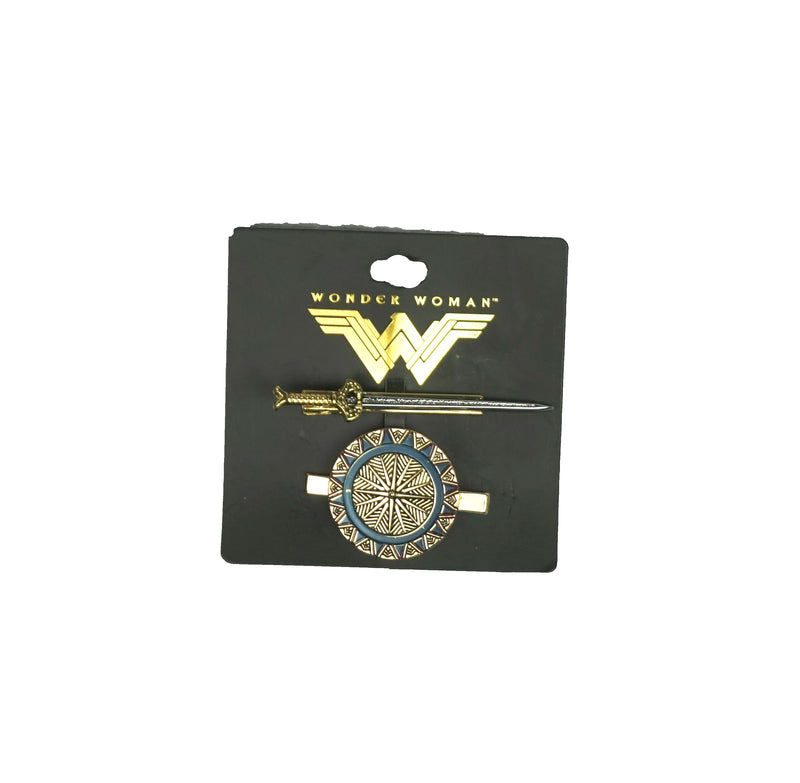 Bioworld Wonder Woman Sword and Shield Hair Clip Set