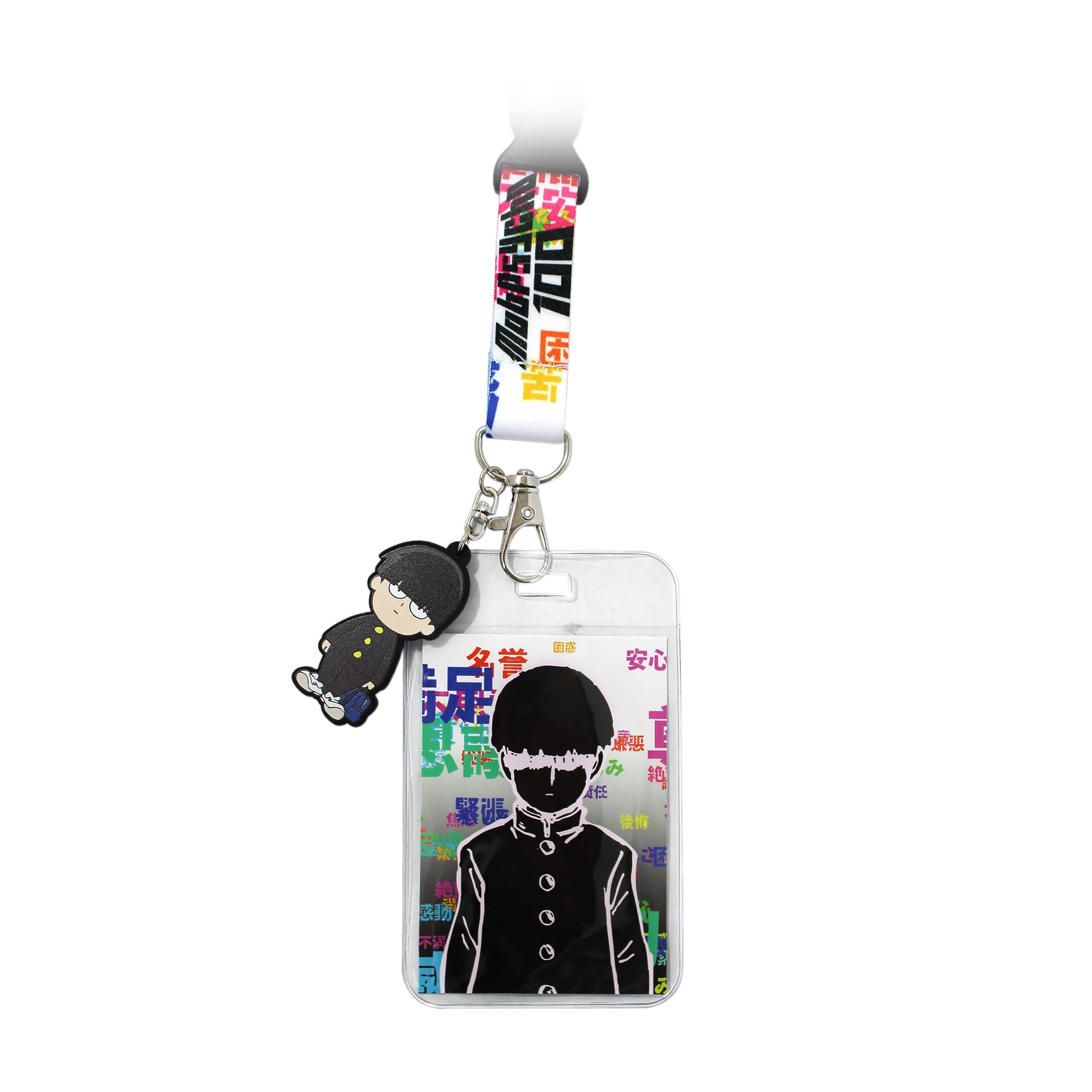 Mob Psycho 100 Merch ID Badge Holder Lanyard Keychain Lanyard w/Rubber Pendant