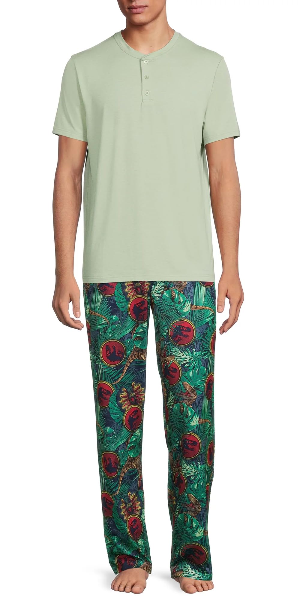 Jurassic Park World Men's Logo Jungle Raptor Sleep Pajama Pants - Inmyparentsbasement.com