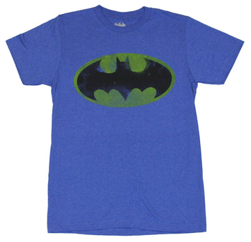 Batman (DC Comics) Mens T-Shirt - Distressed Oval  Yellow Batman Logo