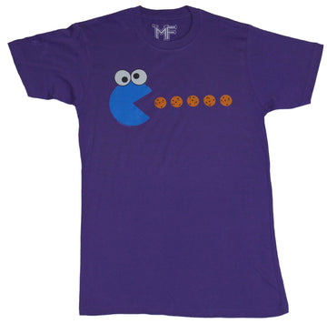 Sesame Street Mens T-Shirt -  Cookie Monster Video Game Style Image