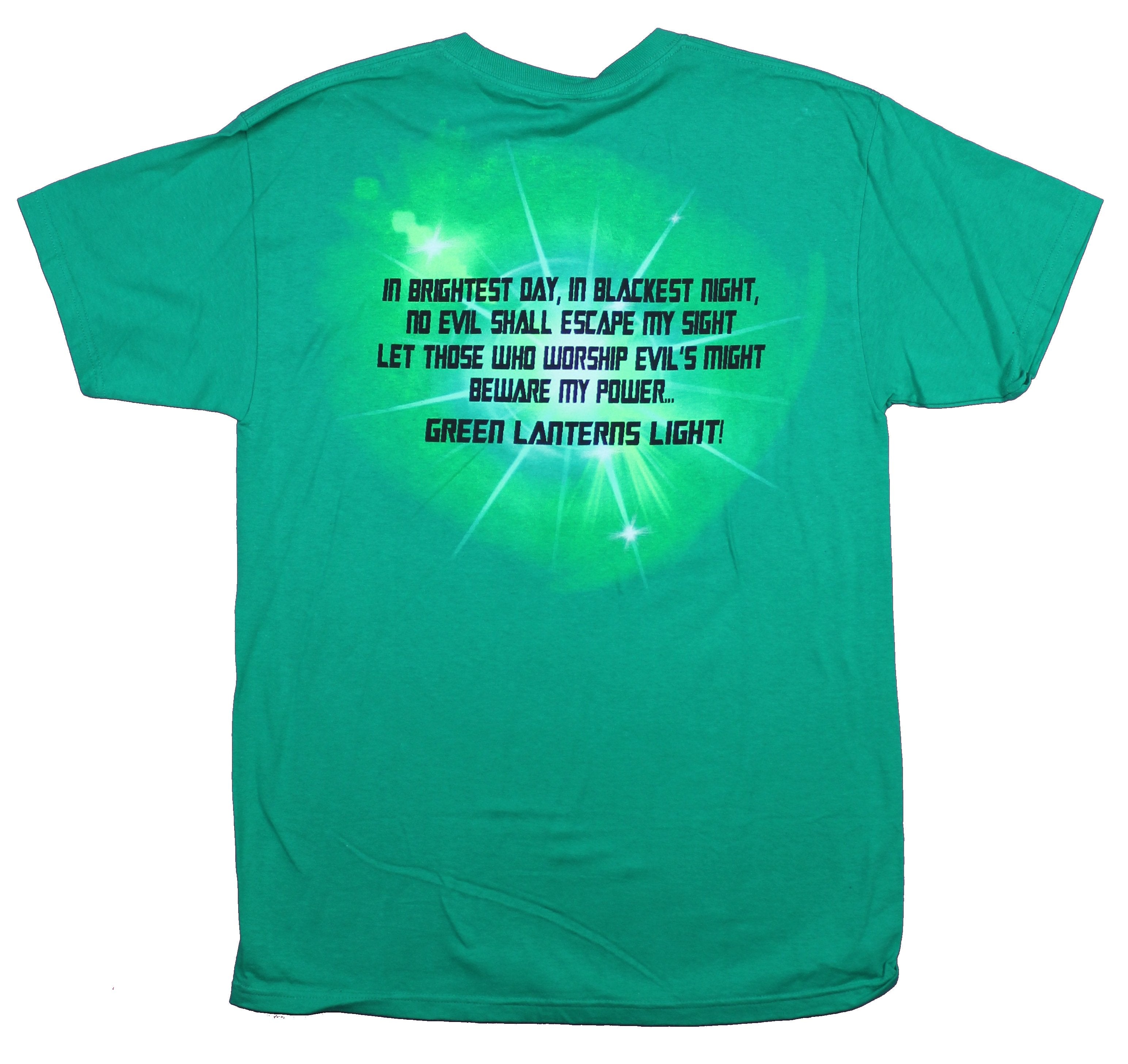 Green Lantern (DC Comics) Mens T-Shirt - Classic Logo Front Quote Back Image