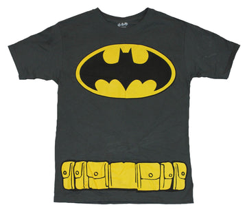 Batman (DC Comics) Mens T-Shirt - Costume Front with Cape