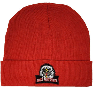 Ripple Junction Cobra Kai Eagle Fang Karate Dojo Logo Patch Adult Unisex 100% Acrylic Cuffed Knit Beanie Hat Red