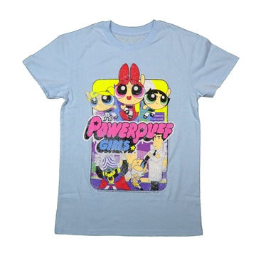 The Powerpuff Girls Mens T-Shirt - Distressed Cast Around Name