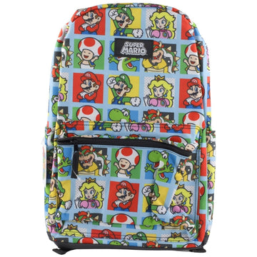 Nintendo Super Mario Brothers Characters Allover 17" Laptop Backpack