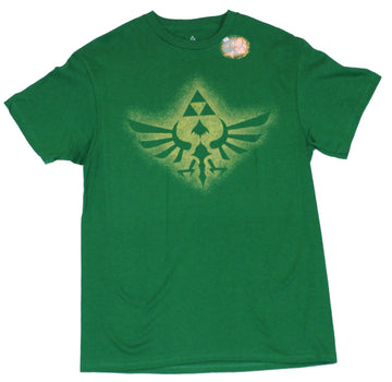 Legend of Zelda Mens T-Shirt - Stenceil Sprayed Tri-Force Logo Image