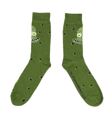 Rick & Morty Mens Crew Socks 2 Pack Faces Allover &  Pickle Rick