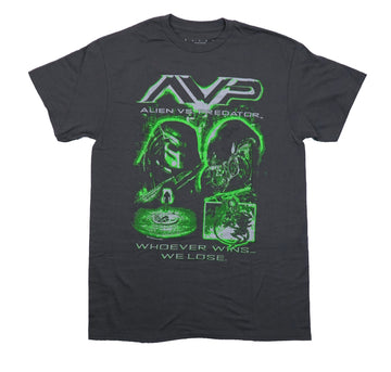 Alien vs Predator Mens T-Shirt - Whoever Wins Green Distressed Images
