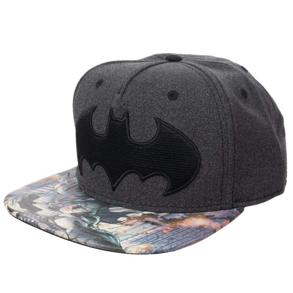 Batman Embriodered Logo Sublimated Bill Snapback Black