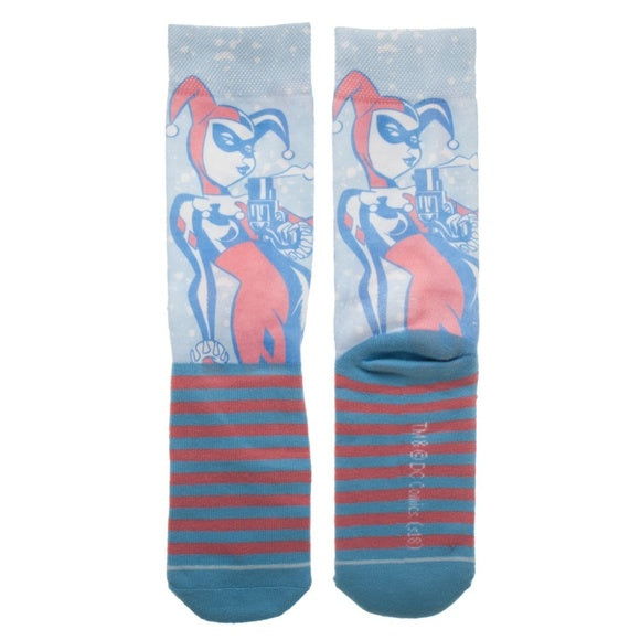 DC Comics Striped Harley Quinn Women's Crew Socks