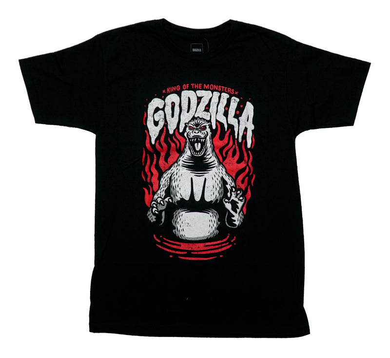 Godzilla Mens T-Shirt - King of Monsters Drawn Graphic Red, White, Black - Inmyparentsbasement.com