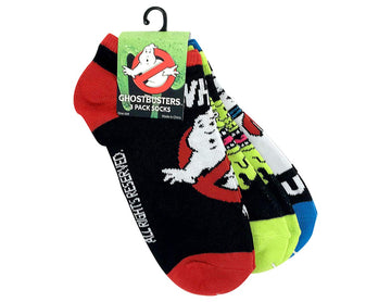 Ripple Junction Ghostbusters Adult Unisex Character and Logo 3-Pack Novelty Ankle Socks