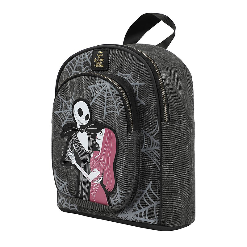 Bioworld Nightmare Before Christmas Jack & Sally 9.6" Gray Mini Backpack