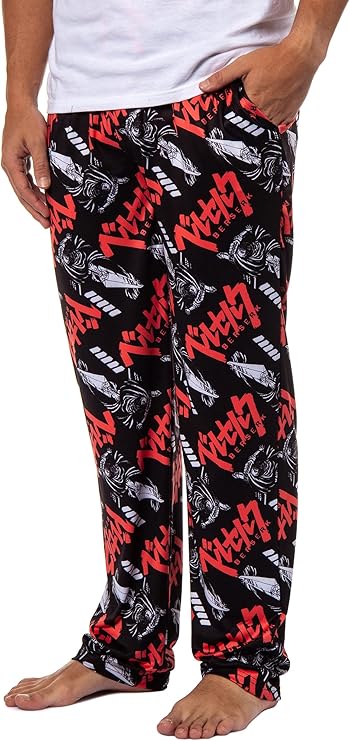 Bioworld Berserk Anime Adult Guts All Over Print Pajama Sleep Lounge Pants For Men and Women