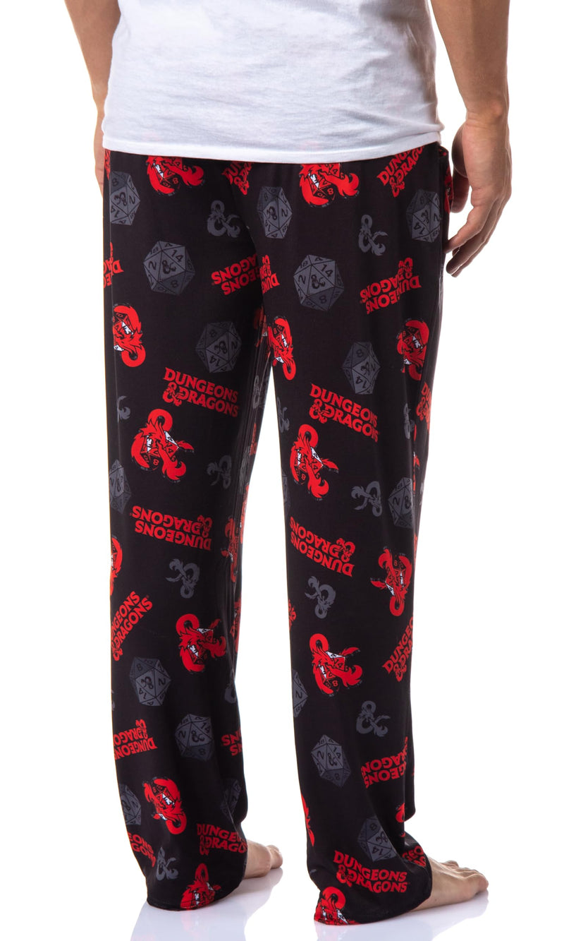 Dungeons & Dragons Mens' Tossed Print Logo Nat 20 Dice Sleep Pajama Pants
