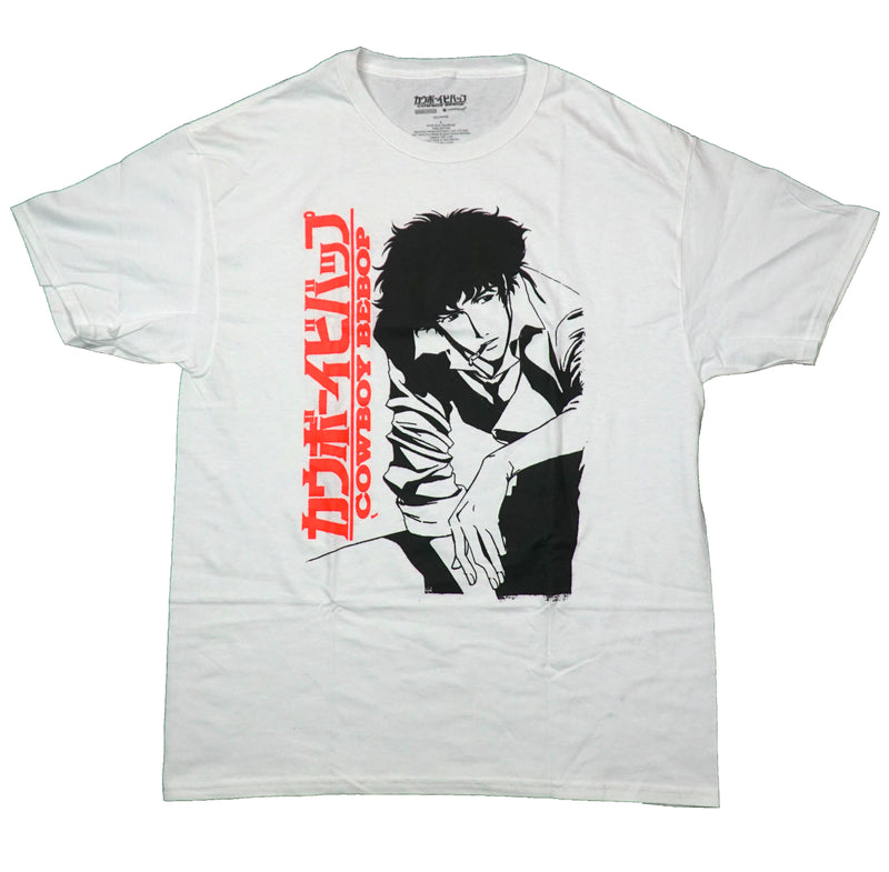 Cowboy Bebop Mens T-Shirt - Spike Sketch Next to Red Logo