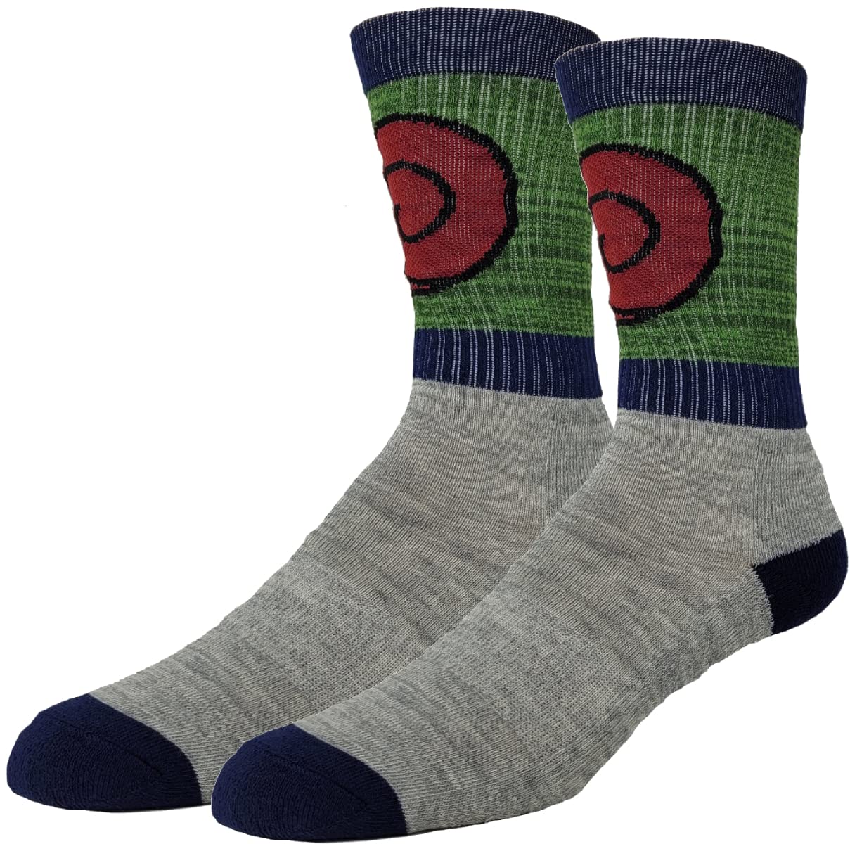 Ripple Junction Naruto Shippuden Adult Crew Sock 2 Pack Cosplay Colorblock Icons Officially Licensed