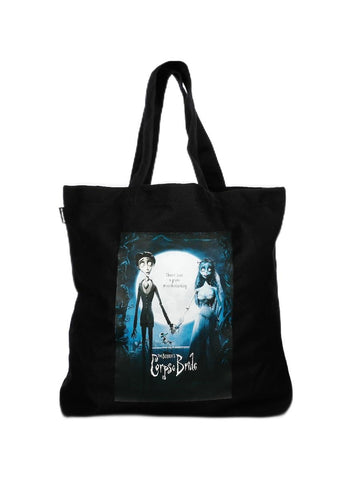 Corpse Bride Grave Misunderstanding Poster Art Black Canvas Tote Bag
