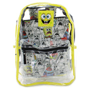 Bioworld Spongebob SQuarepants 17  Clear Plastic Backpack with Removable Laptop Pocket - Inmyparentsbasement.com