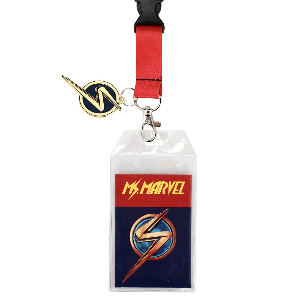 Ms. Marvel Lanyard with Clear Sleeve W/ Charm