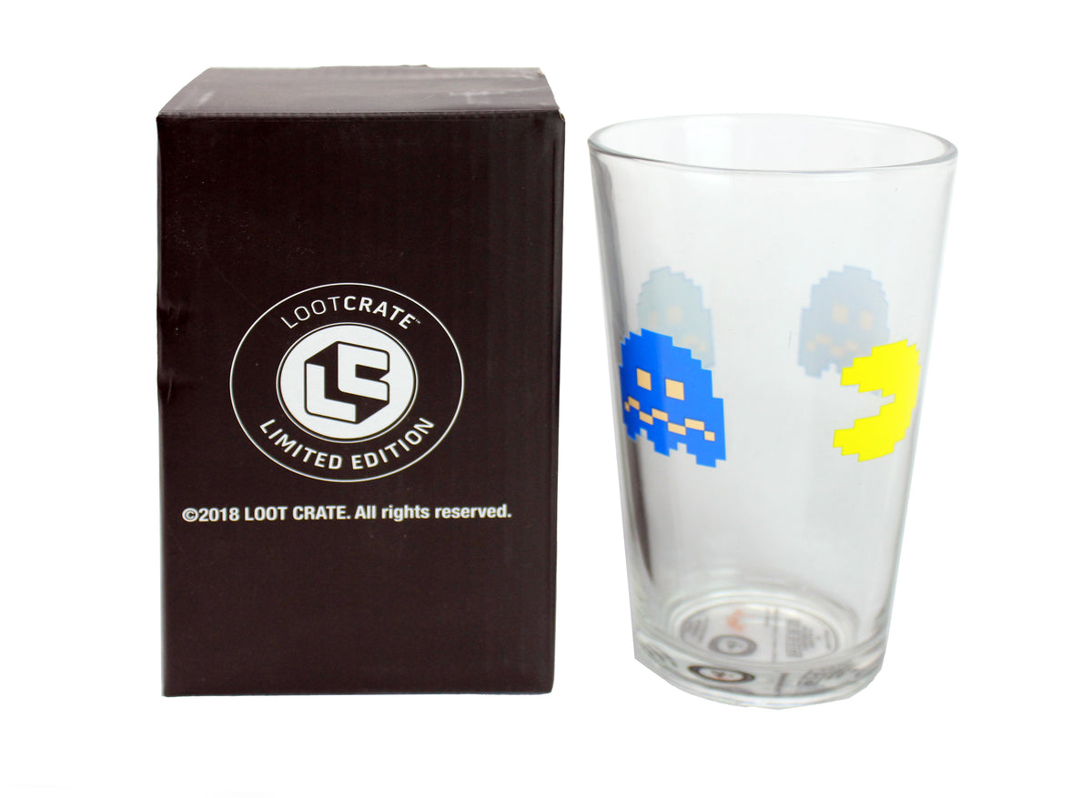 Loot Crate Exclusive PAC-MAN 16 Ounce Pint Glass — Inmyparentsbasement.com