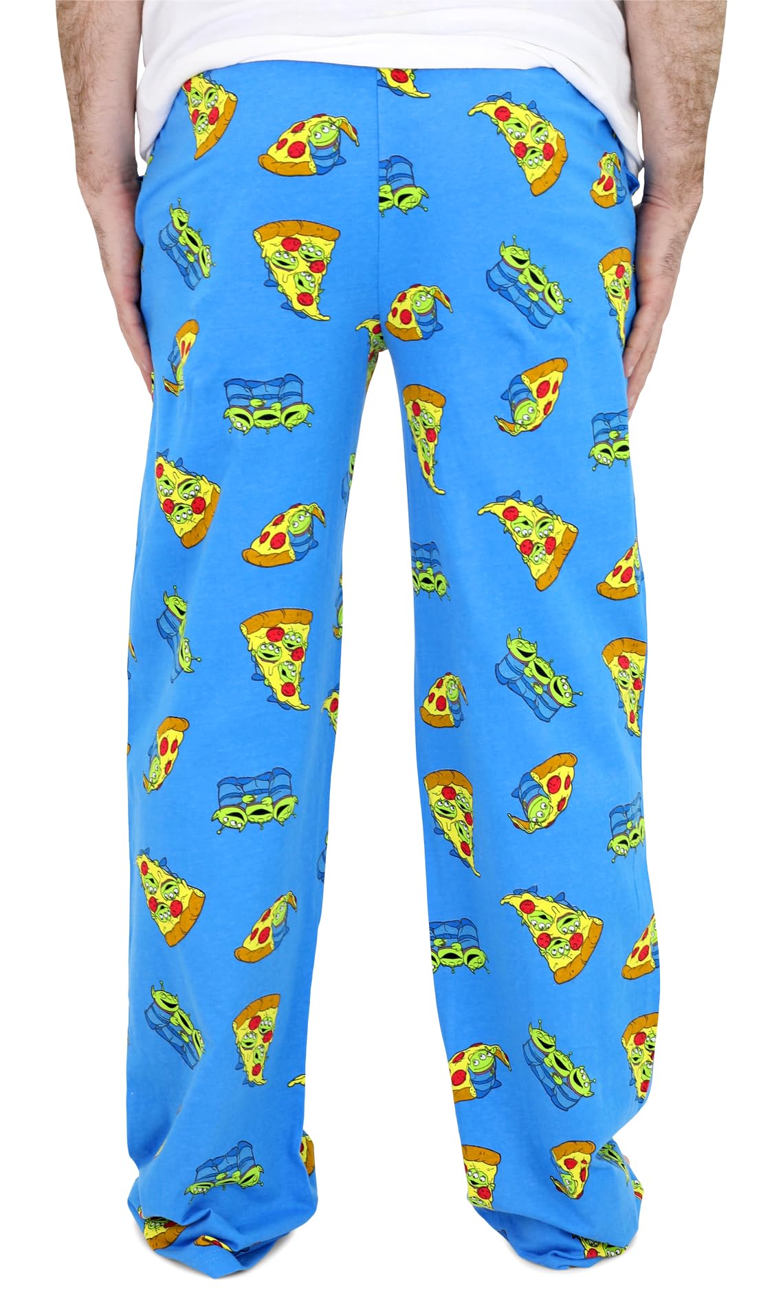 Disney Toy Story Pizza Planet Aliens PJ Pants Pajamas for Men - Elastic Waist, Pockets, Button Fly