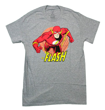 Flash Mens T-Shirt - Lunging Out Of Circle Over Logo