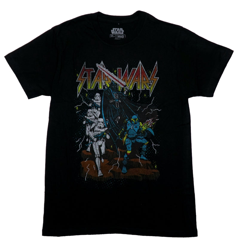 Star Wars Mens T-Shirt - Comic Art Bad Villians Metal Style