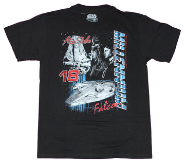 Star Wars  Mens T-Shirt - Young Han Solo & Chewy Millennium Falcon 18 Collage