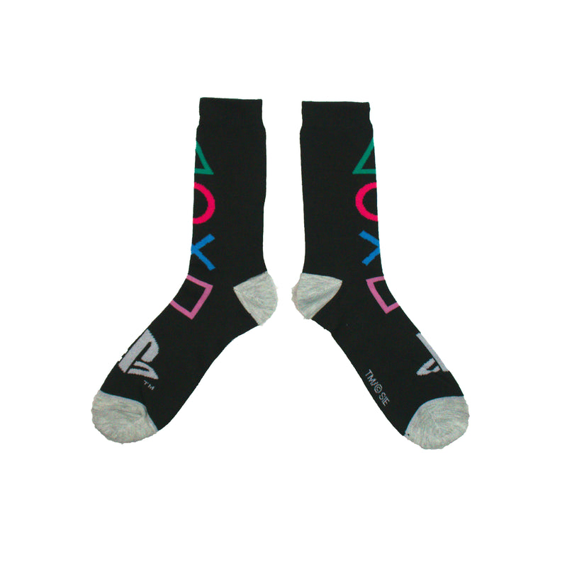 Playstation Black Classic Buttons Men's Crew sock