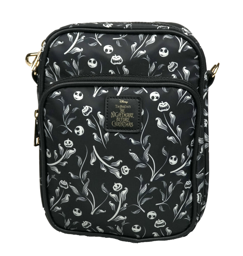Nightmare Before Christmas Mini Sling Bag Black Jack Floral  Carry On Purse