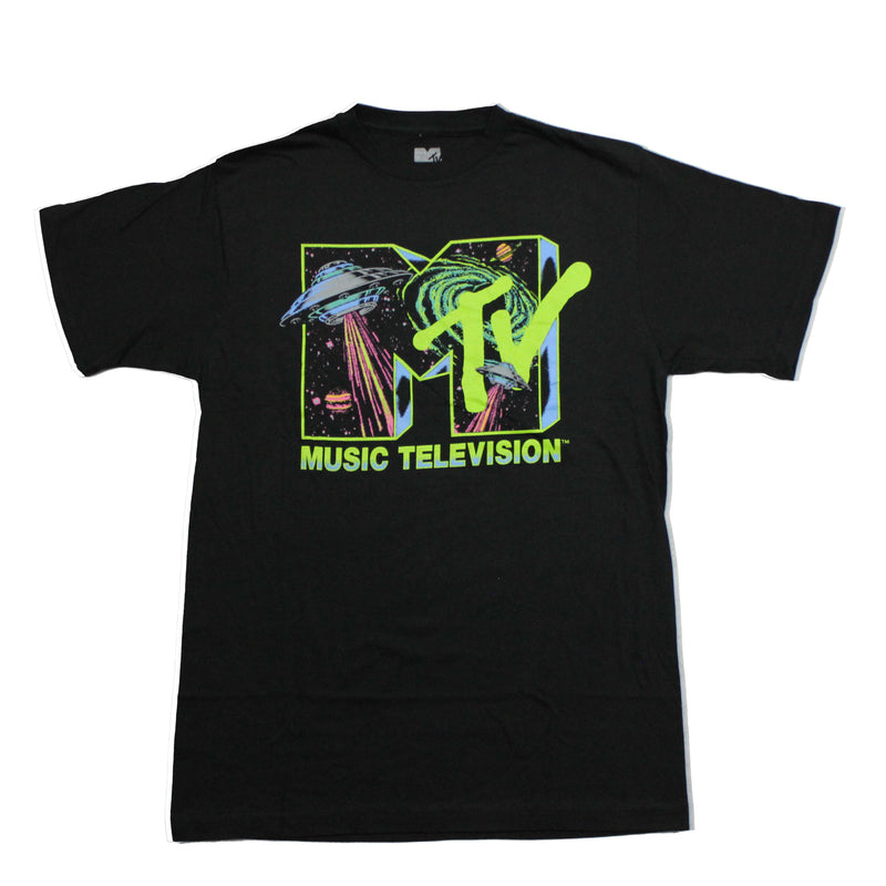 MTV Mens T-Shirt - Music Television Outter Space UFO Logo