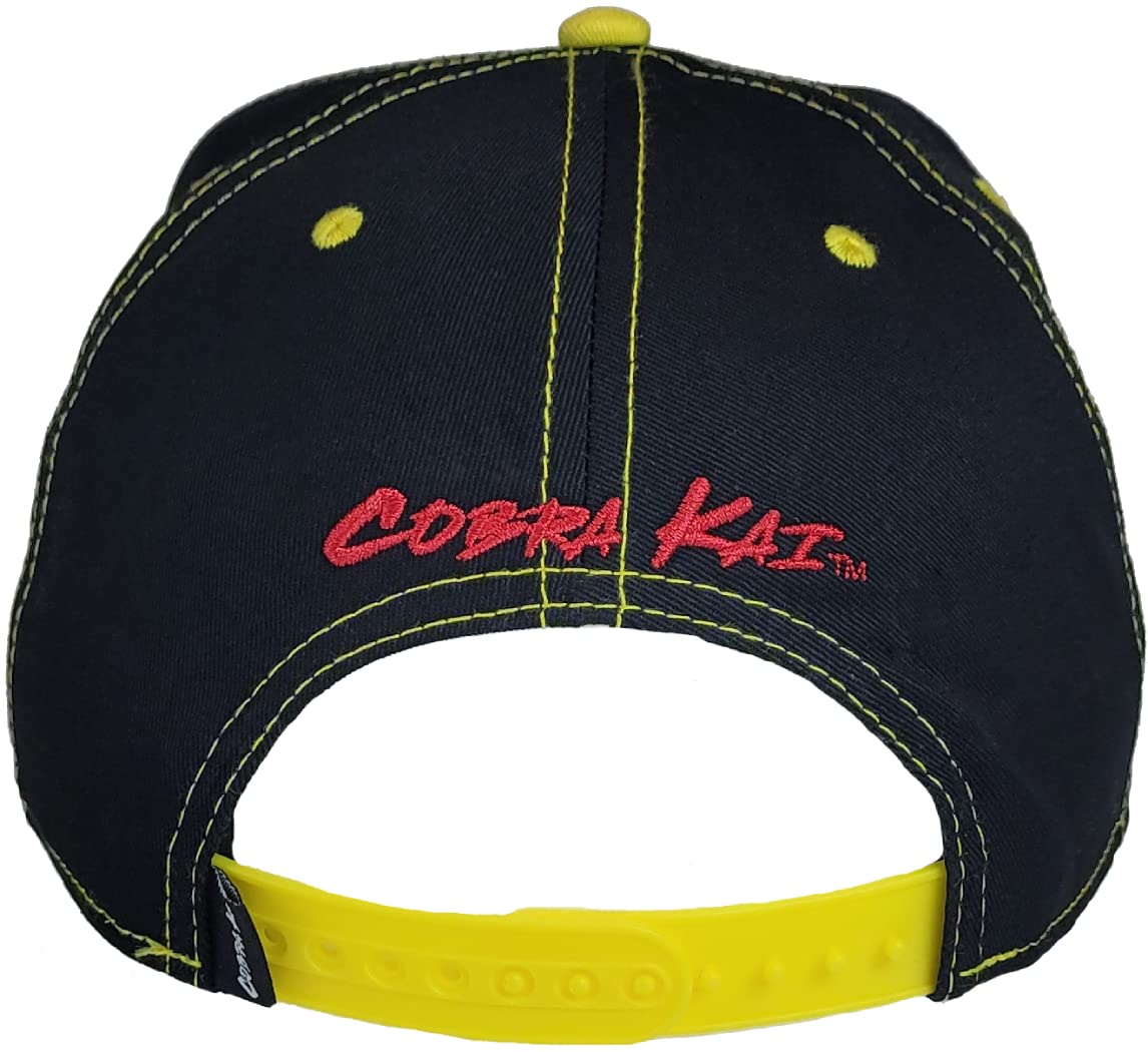 Ripple Junction Cobra Kai Snapback Hat Dojo Logo No Mercy Graffiti Structured Flat Bill Officially Licensed Black