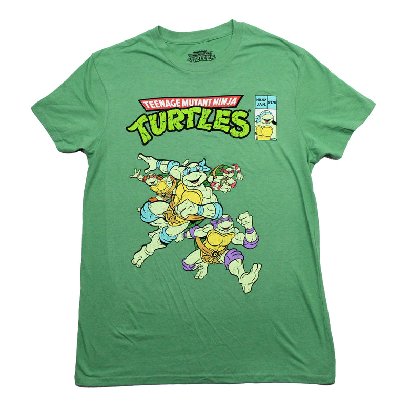 Teenage Mutant Ninja Turtles Mens T-Shirt - TMNT Rushing Comic Issue 92