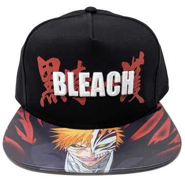 Ripple Junction Bleach Snap Back Hat Ichigo Kurosaki Lenticular Flat Bill 3D Embroidered Anime Logo Officially Licensed