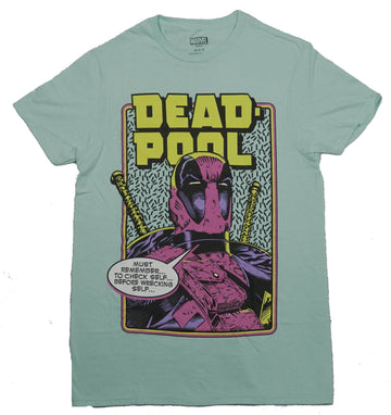 Deadpool Mens T-Shirt -  Must Remember Check Myself Image