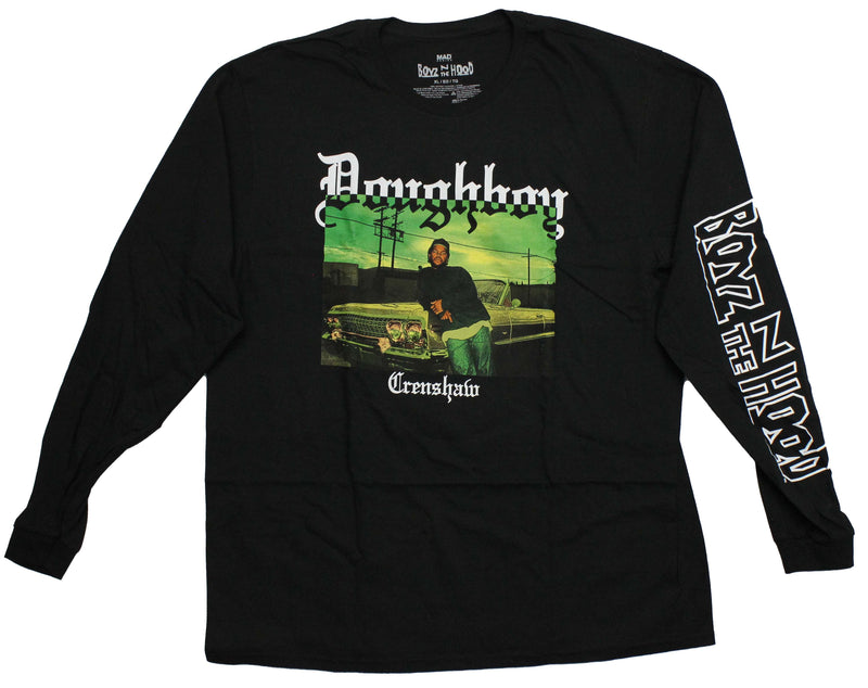 Boyz N the Hood Mens Long Sleeve  T-Shirt -  Doughboy Leaning Back in Crenshaw