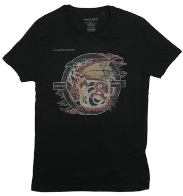 Monster Hunter World Mens T Shirt - Rathalos Distressed Image Logo Official