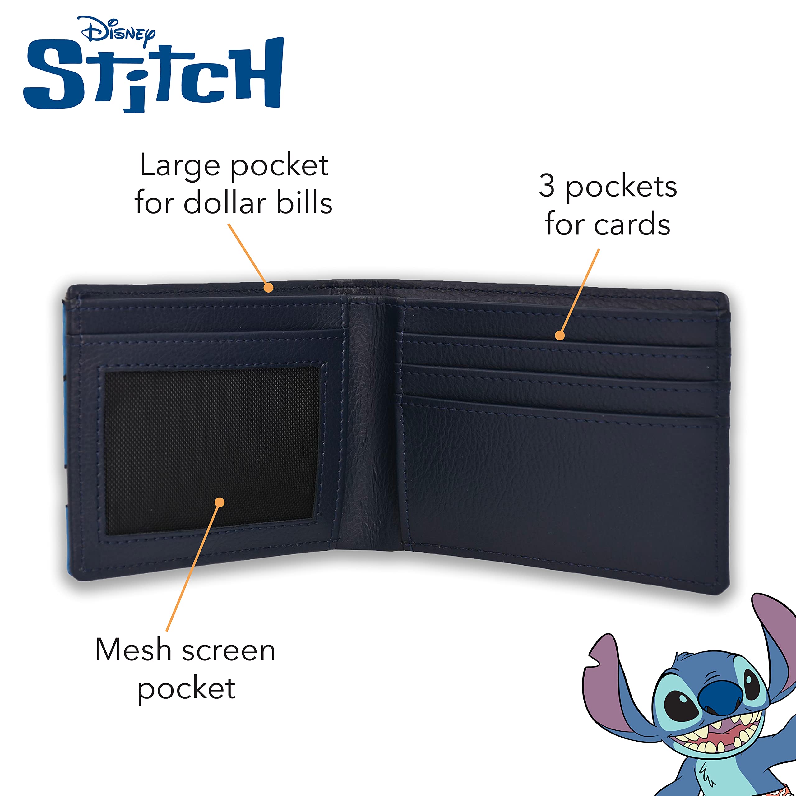 Disney's Stitch Bifold Wallet in a Decorative Tin Case, Multi